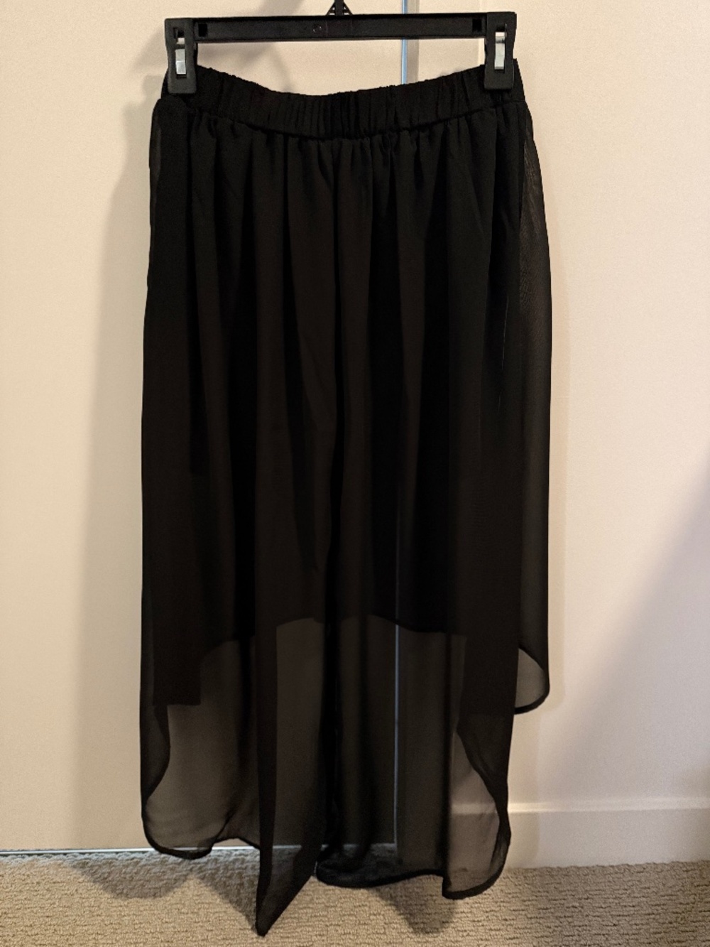 Fire Los Angeles Black High-Low Chiffon Skirt XS